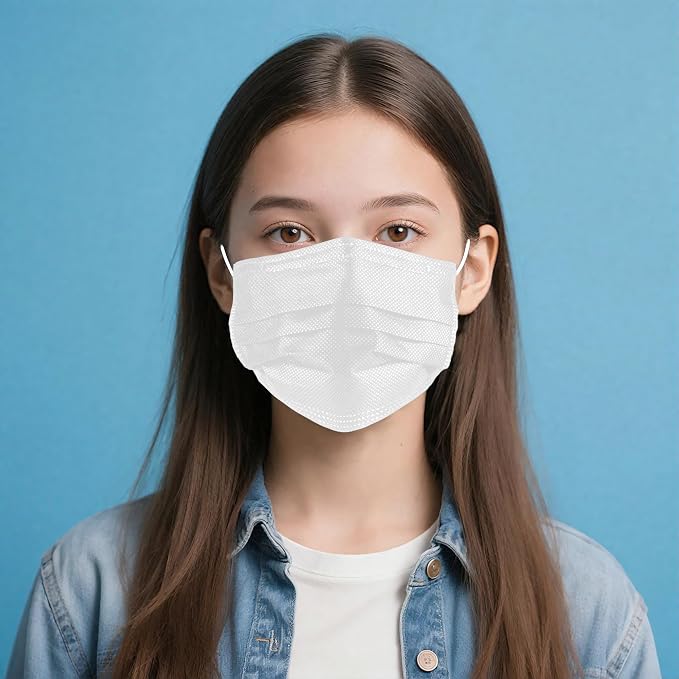 NNPCBT White Disposable Face Masks 125 Pack, 3-Ply Breathable Mask - Image 7