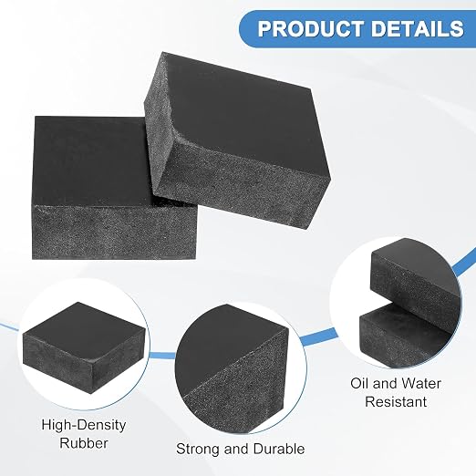 M METERXITY 4-Pack Rubber Anti Vibration Pads 2" Non-Slip Square Vibration - Image 2