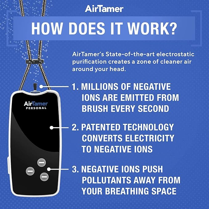 AirTamer A310 Rechargeable Personal Air Purifier, Proven Performance, Virus and - Image 6