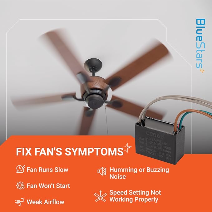 CBB61 4uf+4uf+2.5uf 5-Wire 250V/300V AC Ceiling Fan Capacitor by BlueStars - Image 5