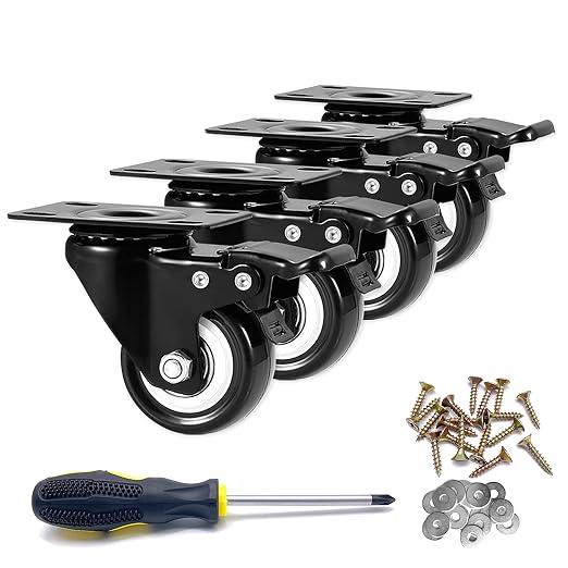 2" Swivel Casters Set of 4, Heavy Duty Locking Casters by CLOATFET
