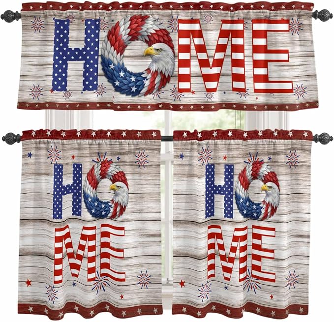 4th of July Kitchen Curtains Set 3 Piece by Unknown