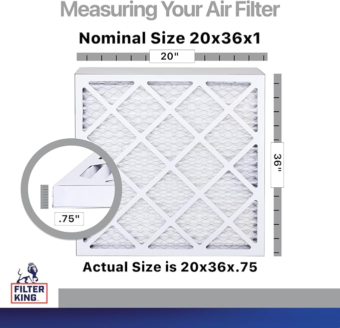 Filter King 20x36x1a Air Filter | 4-PACK | Carbon MERV 8 HVAC Pleated A/C - Image 2