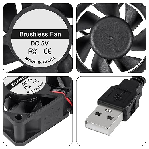 2Pcs 60mm 6025 Fan 60x60x25mm 5V Computer Cooler Fan 6cm Dual Ball Bearing USB - Image 2