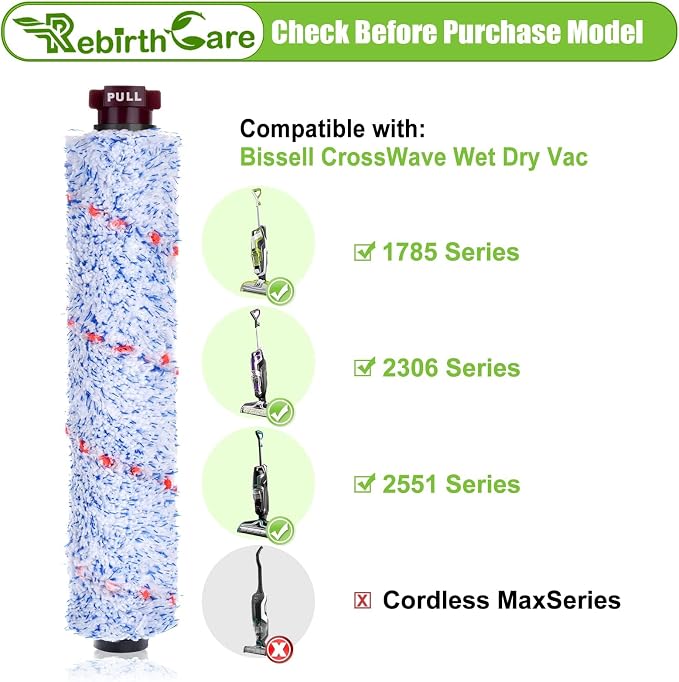2 Pack 1868 Multi-Surface Brush Roll + 2 Pack 1866 Vacuum Filter, Replacement - Image 2