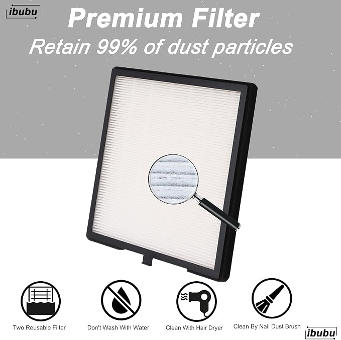 Nail Dust Collector Replacement Filters, 3 Pack Nail Tech Dust Collector Filter - Image 3