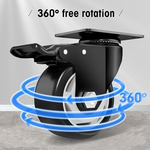3" Swivel Plate Casters, 1000Lbs Capacity - Image 6