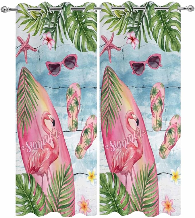 Summer Flamingbirds Outdoor Curtains - Image 9