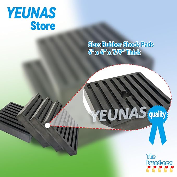 Shock Pads 4" x 4" x 7/9" Thick Rubber Isolation Pads - Image 2