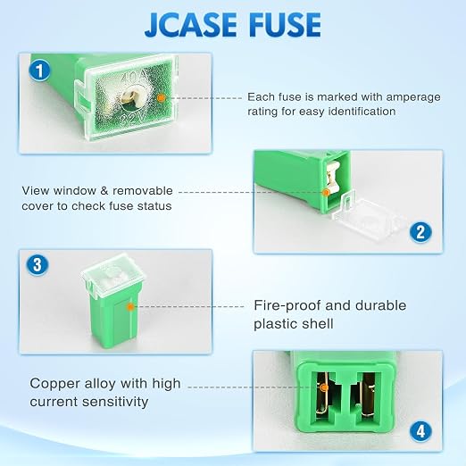 Nilight 30pcs Jcase Car Fuse Assortment Kit Low Tall STD Profile Box Shaped - Image 3