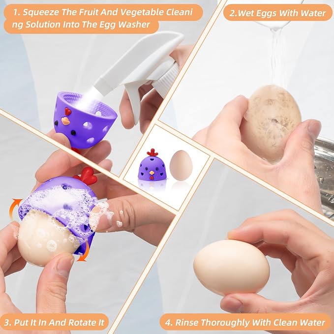 Silicone Egg Brush Cleaner, Egg Washer - Image 4