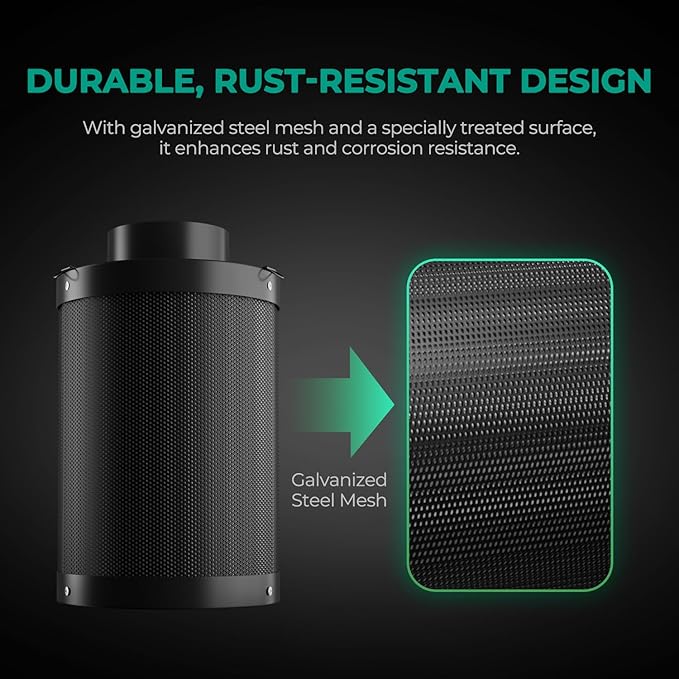MARS HYDRO 4 Inch Carbon Filter, Inline Air Filter Odor Control - Image 6
