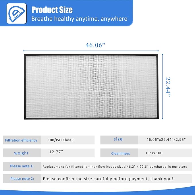 FFU, HEPA H14 LaminarFlowHoodFilterReplacement Kit 1 piece, Updated Fan Filter - Image 2