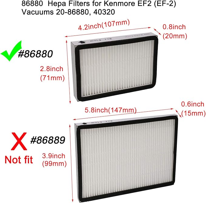 EZ SPARES 3 PCS Replacement for Kenmore EF2 Exhaust HEPA Vacuum Replacement - Image 2