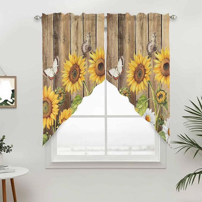 Farmhouse Sunflowers Swag Valances - Image 3