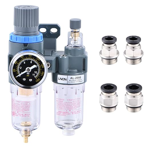 1/4 Inch Compressor Air Filter Pressure Regulator Water-Oil Trap Separator by ZHONGAN