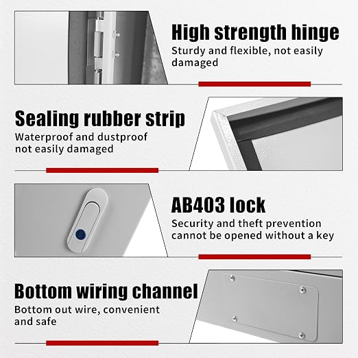 Electrical Box 20 x 20 x 6 Inch Indoor Outdoor Electrical Enclosure Box Steel - Image 3
