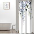 Colorful Star Green Eucalyptus Waterproof Shower Curtain Set with Hooks, Minimalist Watercolor Floral Print Bathroom Décor, Plant Leaves Washable Fabric Shower Curtain, 36 x 72 Inch