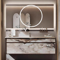 32IN Modern Bathroom Vanity with Sink - Bathroom Vanity with 2 Drawer Organizer, LED Mirror Lights & Defogging Function | Wall - Mounted Vanity with Multifunctional Storage Rack