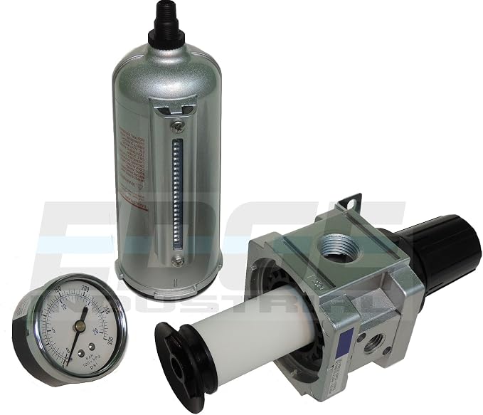 HEAVY DUTY COMPRESSED AIR FILTER REGULATOR COMBO PIGGYBACK, METAL BOWL - Image 3