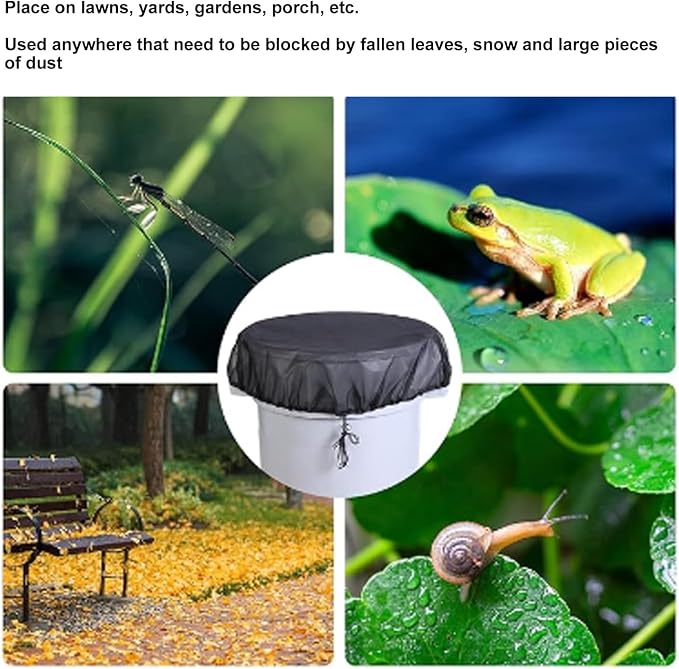 Rain Mesh Cover, Mesh Cover for Rain Barrels, Drawstring Leaf Filter Water - Image 3