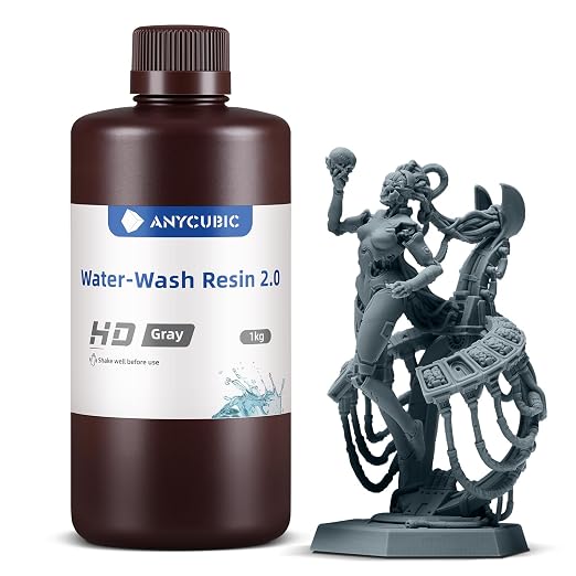 ANYCUBIC Water Washable 3D Printer Resin 2.0, 405nm High Precision 3D Resin by ANYCUBIC