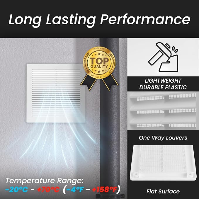 Repa Market 8 x 8 Inch White Square Air Vent Cover - Image 6