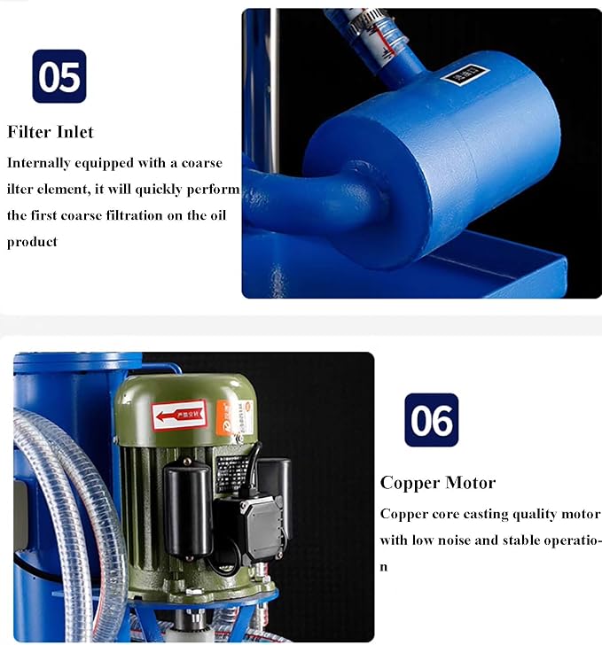 220V Filtering Machine Portable Hydraulic Oil Filter Cart Single Cylinder - Image 5