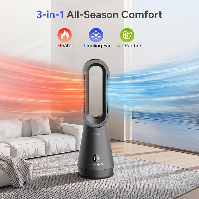 3-in-1 Bladeless Tower Fan - Image 4