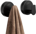 TAILI Stylish 304 Stainless Steel Bathroom Suction Hooks for Towel, Bathrobe, Loofah, No Damage Hanging Glass Shower Wall Hook, Patented Strong Suction Cup Holder, Hold Up to 11 Lbs, A-Cylinder Black