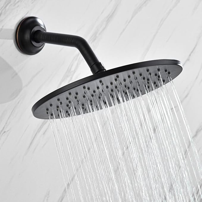 BESTILL Wall Mounted 8 Inch Shower Head Arm, Shower Arm and Flange Included, Oil Rubbed Bronze