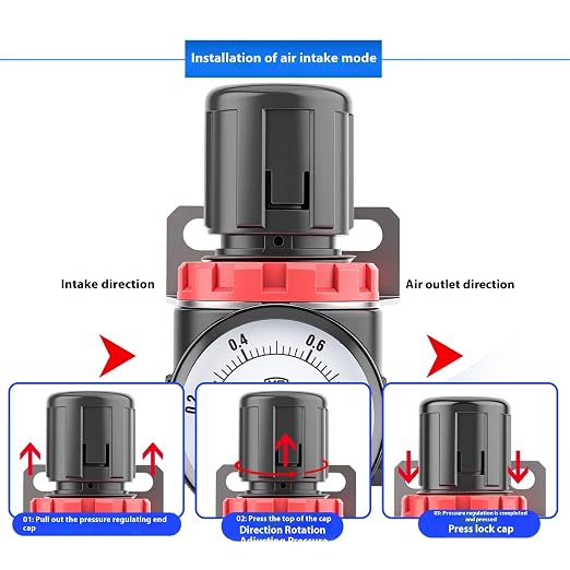 Compressed Air Low Pressure Filter Regulator Airtac AFR2000-C 1/4'' NPT 0-60 - Image 4