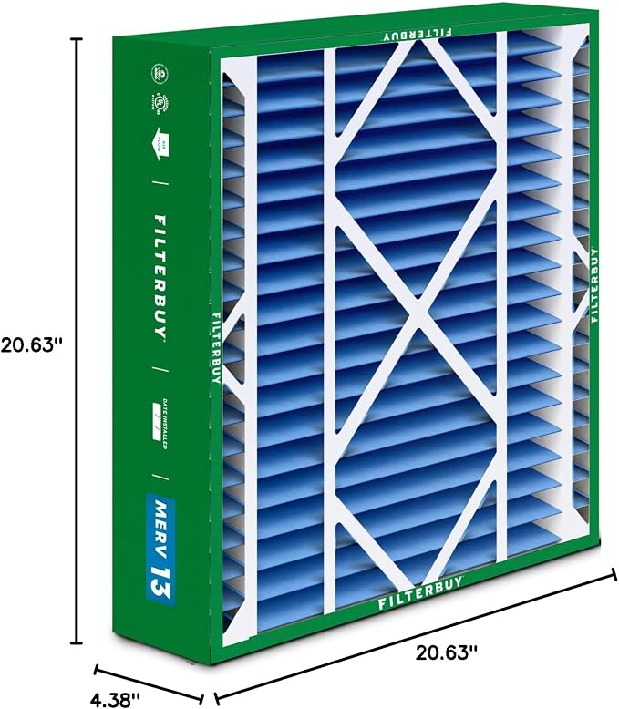 Filterbuy 21x21x5 Air Filter MERV 13 Optimal Smoke & Allergy Defense, - Image 10