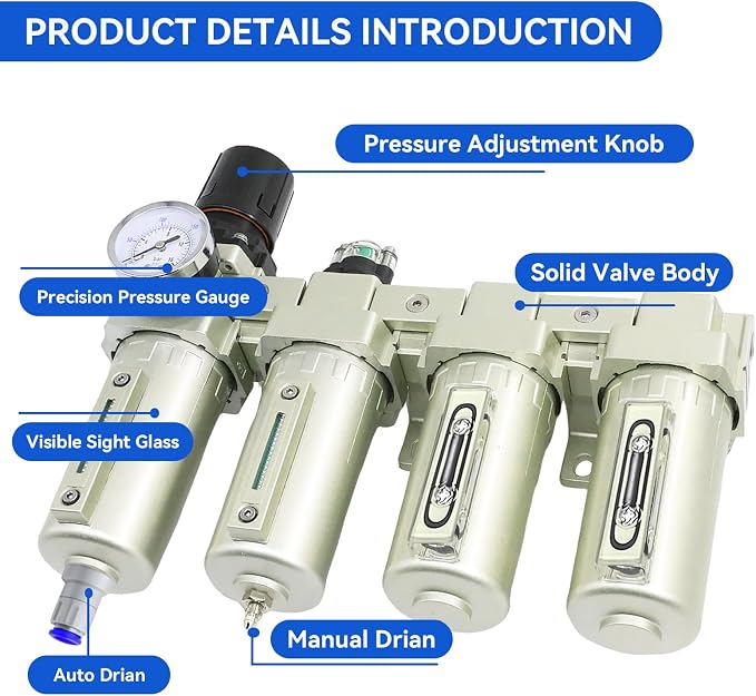 1/2" NPT Industrial Grade 4 Stage Air-Dryer-for-Compressor, - Image 4