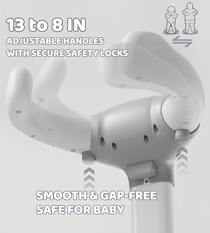 Baby Bath Stand, Foldable Standing Bathtub for Baby, Shower Stand and Bath Support for Infants and Toddlers (6–36 Months), Non-Slip Adjustable Baby Standing Support, Grey