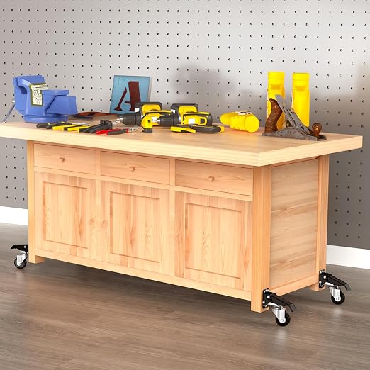 SOLEJAZZ Workbench Casters Wheels 720Lbs Retractable Casters Set of 4 Heavy - Image 6