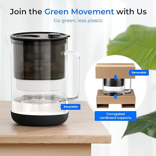 Waterdrop Large Glass Water Filter Pitcher, Eco-Friendly, - Image 3