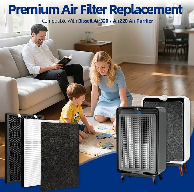 2 Sets Air220 Air320 Replacement Filter Compatible - 3 in 1 Pleated + - Image 2