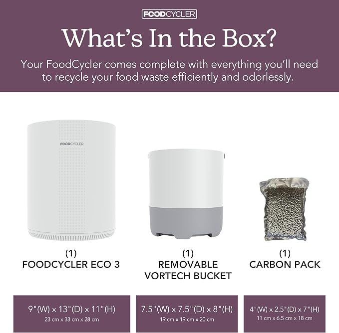 Food Cycler Eco 3 Compact Kitchen Food Recycler | Indoor Composter Bin - Image 2