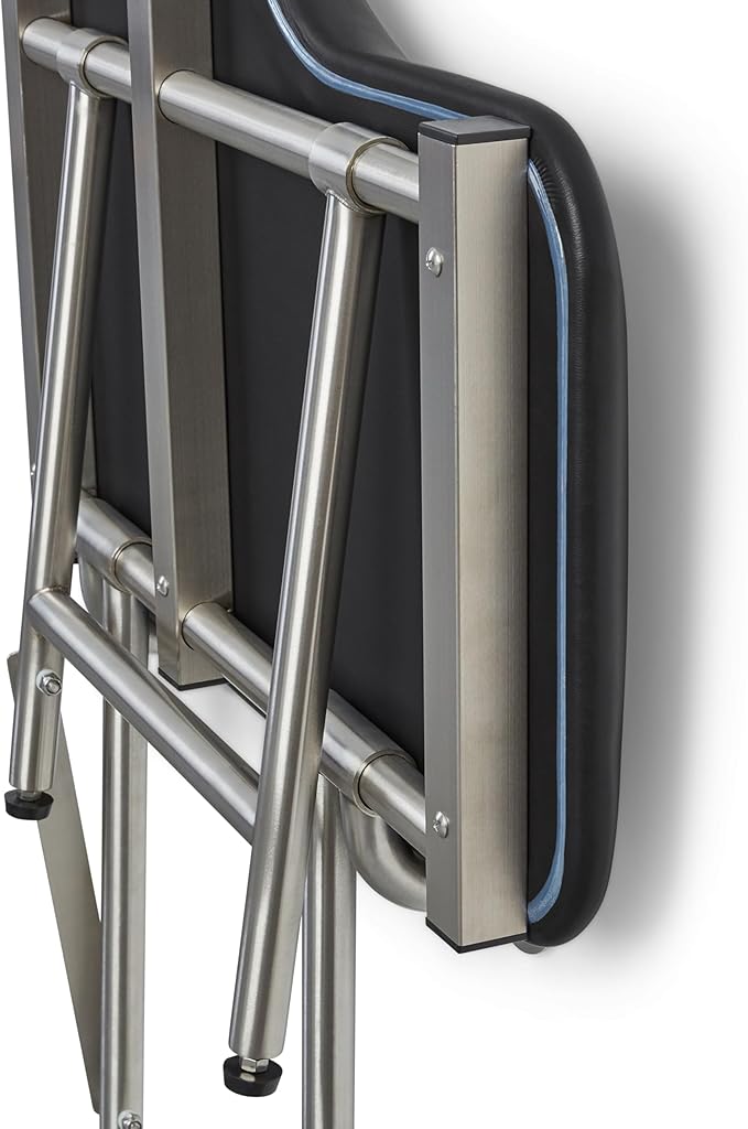 32" x 22.5" Black Padded Wall Mount Folding Right-Handed Transfer Bench Shower Seat with Legs, ADA Compliant