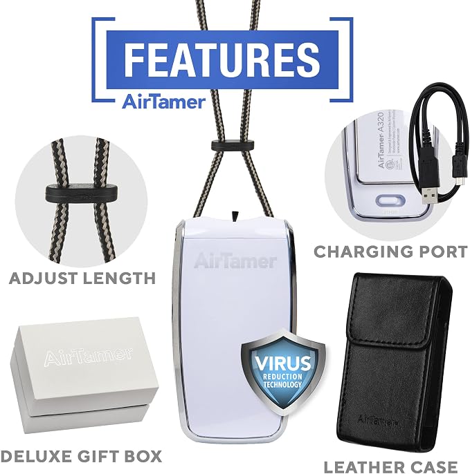 AirTamer A320W Rechargeable Personal Air Purifier, Proven Performance, Virus - Image 2