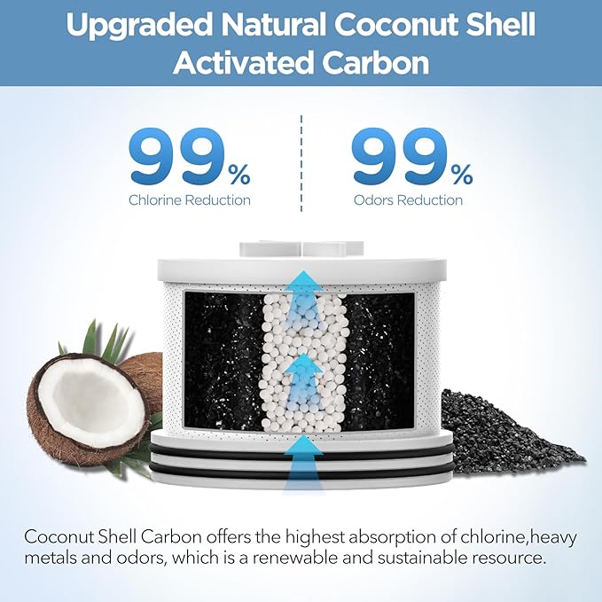 Filtered Shower Head with Upgraded Activated Carbon Filter - Image 2
