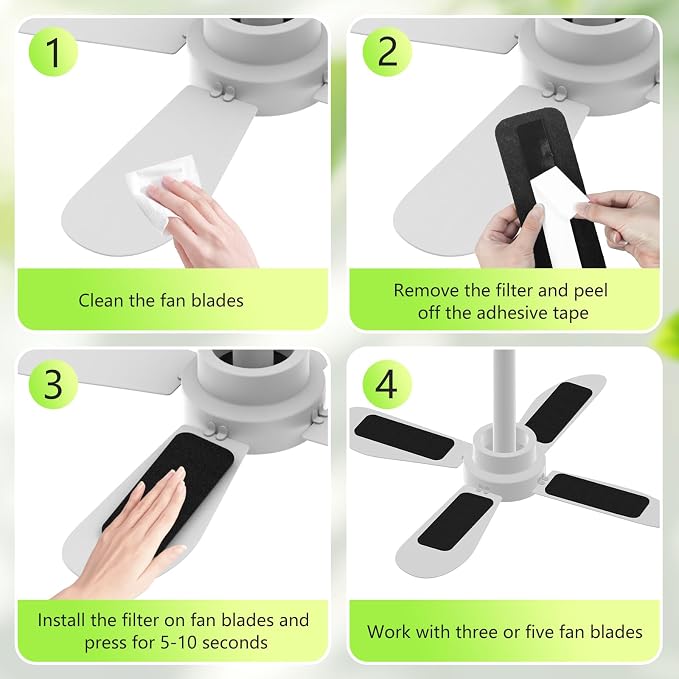 FINGUOLA 20 Pack Ceiling Fan Filters - Image 6