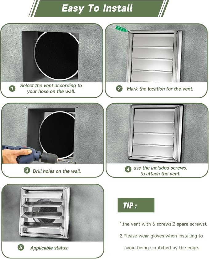 4" Metal Dryer Vent Cover Outside - Image 6