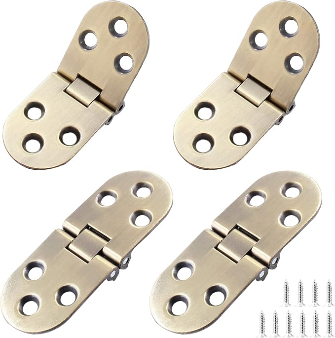 4Pcs Heavy Duty Folding Table Hinges, Bronze Sewing Machine Flip Top Hinge Zinc by Auvotuis