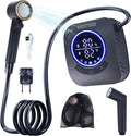 Eazy2hD Portable Camping Shower 8000mAh Rechargeable Outdoor Shower Pump with Intelligent Display, 4 Spray Modes, IPX8 Waterproof for Camping, Hiking, Pet Bath,Car Washing,Surf & Boat Cleaning