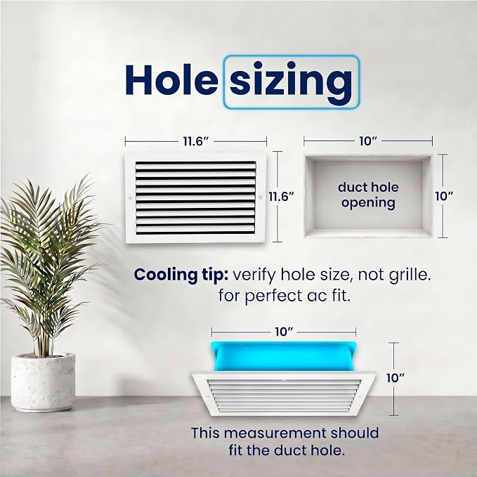 10x10 Aluminum HVAC Vent Cover Register Wall Ceiling 1-Way Air Flow - Image 3