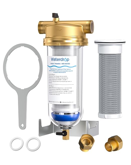 Waterdrop Mega Spin Down Sediment Filter, Upgraded Reusable Backwash Whole by Waterdrop