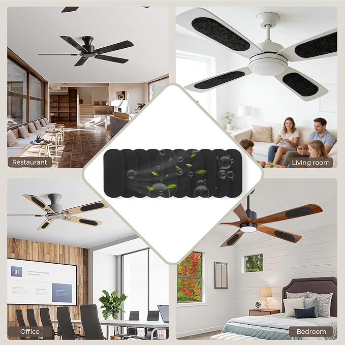 10 Pack Ceiling Fan Filters for Blades, Universal Fan Blade Air Purifier Pads - Image 6