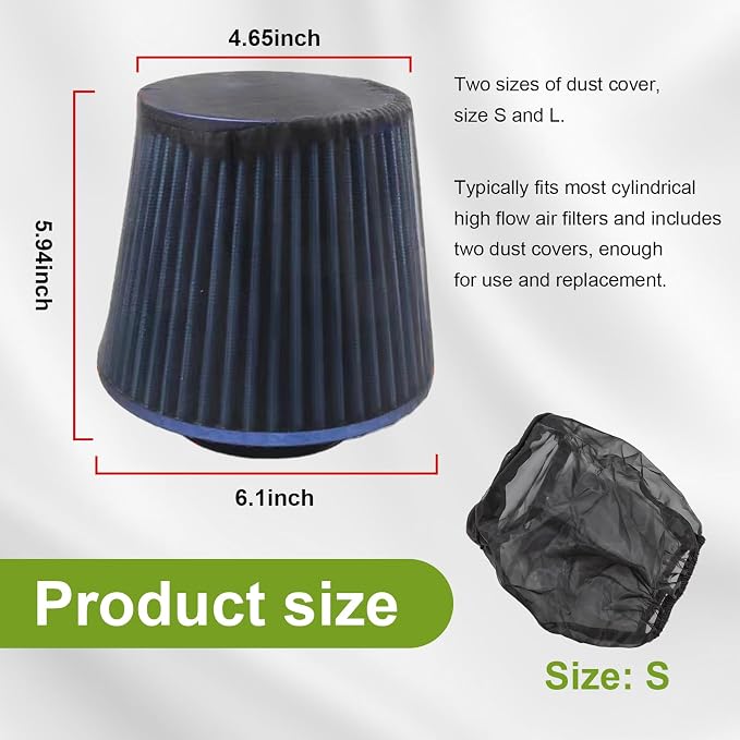 2 PCS Air Filter Cover for Car, Dustproof Cold Air Filter Protective Sock Cover - Image 2